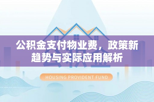 临西公积金支付物业费，政策新趋势与实际应用解析