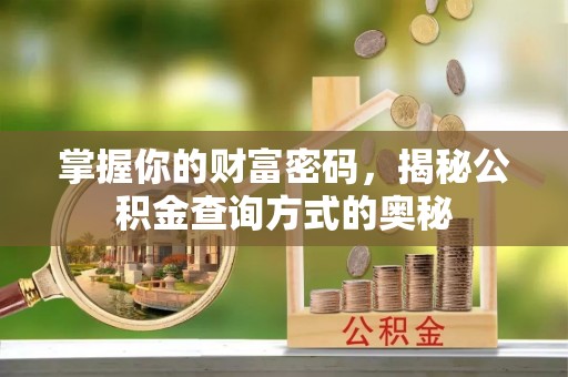 临西掌握你的财富密码，揭秘公积金查询方式的奥秘