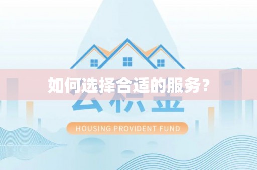 临西如何选择合适的服务？