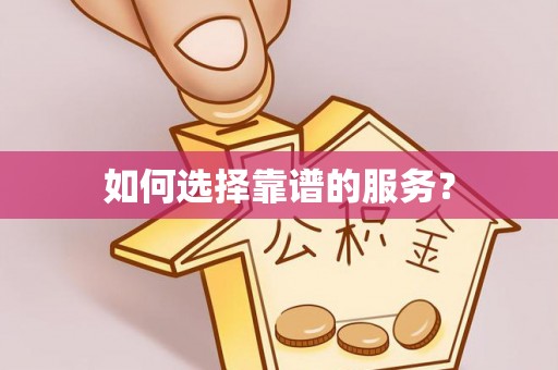 临西如何选择靠谱的服务？